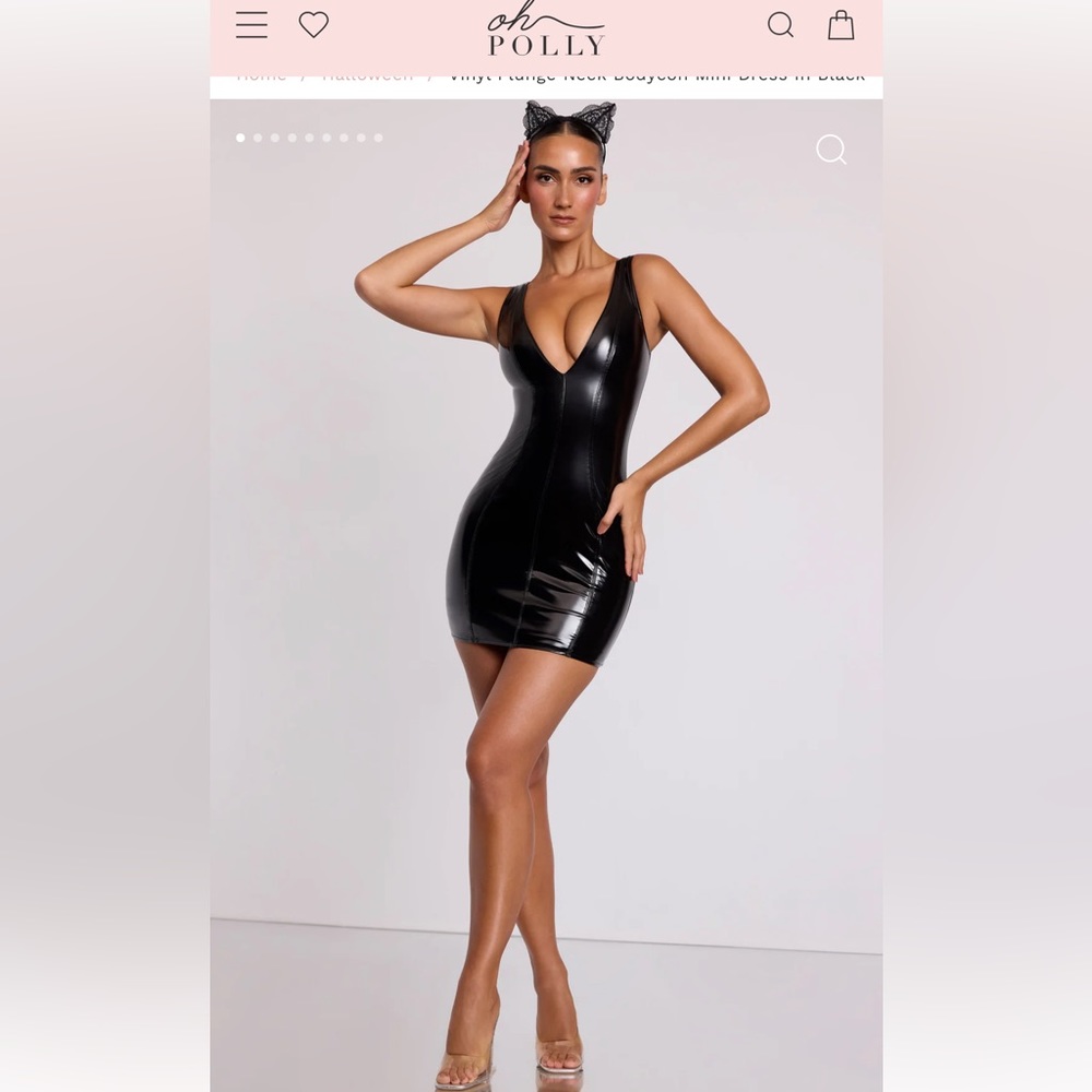 Oh Polly Allani black leather dress